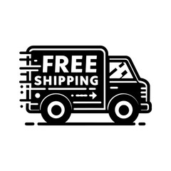Free Shipping Truck icon Design