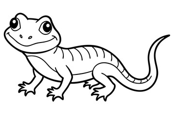 Cute Lizard Vector Art on White Background