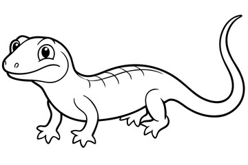 Cute Lizard Vector Art on White Background