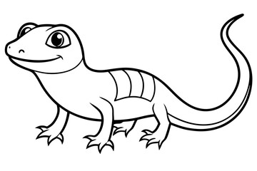 Cute Lizard Vector Art on White Background
