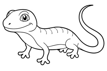 Cute Lizard Vector Art on White Background