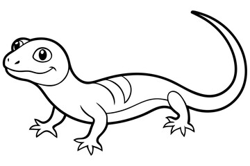 Cute Lizard Vector Art on White Background