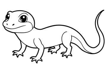 Cute Lizard Vector Art on White Background