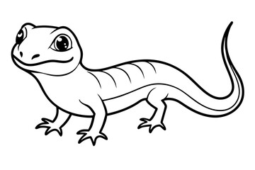 Cute Lizard Vector Art on White Background