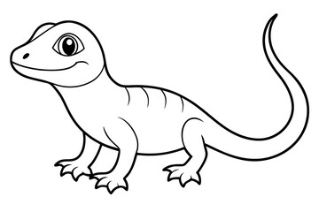 Cute Lizard Vector Art on White Background