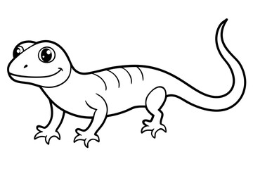 Cute Lizard Vector Art on White Background