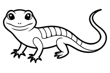 Cute Lizard Vector Art on White Background