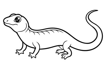 Cute Lizard Vector Art on White Background