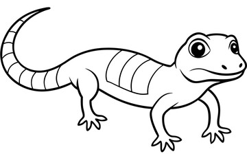 Cute Lizard Vector Art on White Background