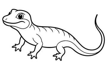 Cute Lizard Vector Art on White Background