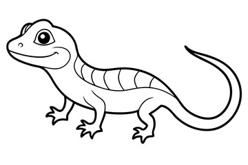 Cute Lizard Vector Art on White Background