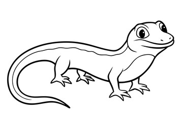 Cute Lizard Vector Art on White Background