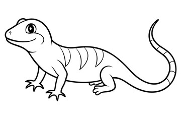 Cute Lizard Vector Art on White Background