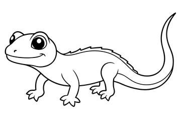 Cute Lizard Vector Art on White Background