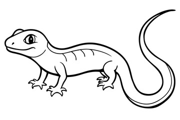 Cute Lizard Vector Art on White Background