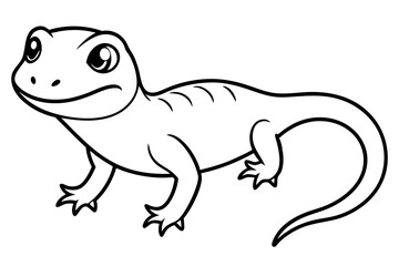 Cute Lizard Vector Art on White Background
