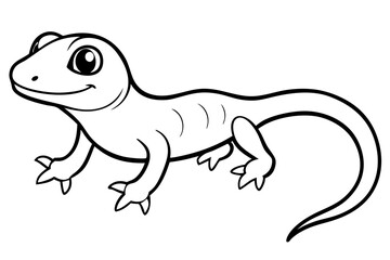 Cute Lizard Vector Art on White Background