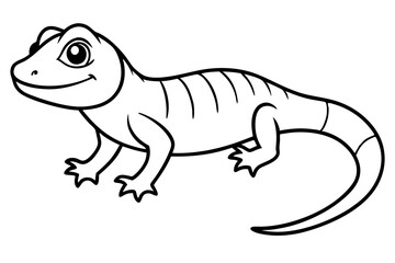 Cute Lizard Vector Art on White Background