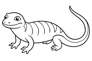 Cute Lizard Vector Art on White Background