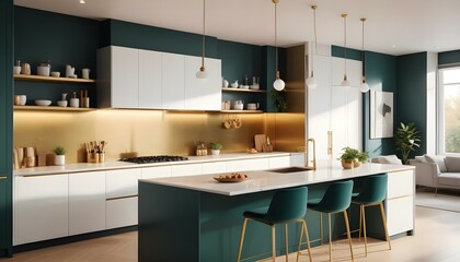 Photo interior modern design room 3d illustration