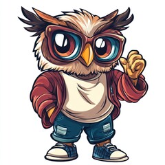 Fototapeta premium Cool Owl Character