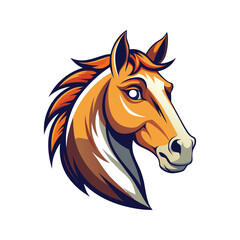 Horse head color vector illustration design