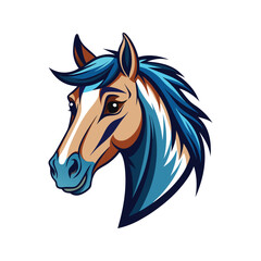 Horse head color vector illustration design