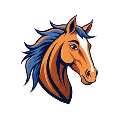 Horse head color vector illustration design