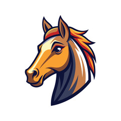Horse head color vector illustration design
