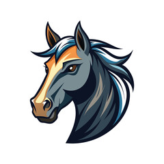 Horse head color vector illustration design