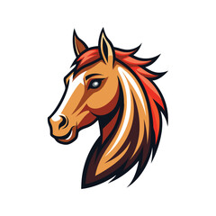 Horse head color vector illustration design