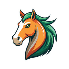 Horse head color vector illustration design