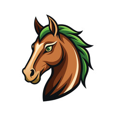 Horse head color vector illustration design