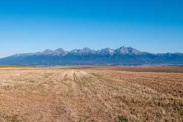The High Tatras are the highest mountain ranges in Slovakia and Poland. There are 26 peaks exceeding 2,500 meters in height in the High Tatras. A beautiful view of the Tatras from the south side.
