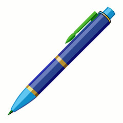 Ballpoint Pen Vector Illustration on White Background