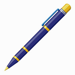 Ballpoint Pen Vector Illustration on White Background