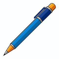 Ballpoint Pen Vector Illustration on White Background