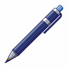 Ballpoint Pen Vector Illustration on White Background
