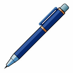 Ballpoint Pen Vector Illustration on White Background