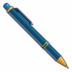 Ballpoint Pen Vector Illustration on White Background