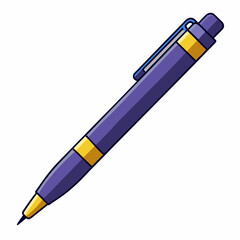 Ballpoint Pen Vector Illustration on White Background