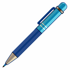 Ballpoint Pen Vector Illustration on White Background