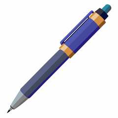 Ballpoint Pen Vector Illustration on White Background