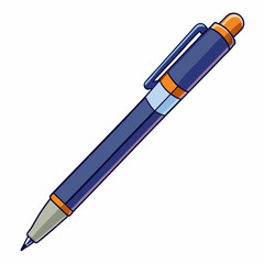 Ballpoint Pen Vector Illustration on White Background