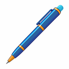 Ballpoint Pen Vector Illustration on White Background