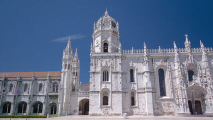 The Jeronimos Monastery or Hieronymites Monastery is located in Lisbon, Portugal timelapse hyperlapse