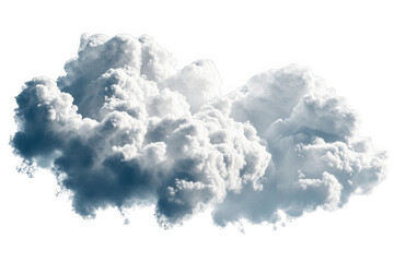A large, fluffy cumulus cloud against a white transparent background.