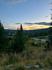 sunset in the mountains