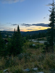 sunset over the mountains