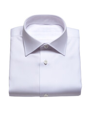 White business shirt neatly folded isolated on transparent background